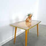 Table à café avec lame en verre, table de salon vintage