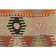 1970s Vintage Turkish Handmade Wool Cotton Orange Kilim Rug 97x295