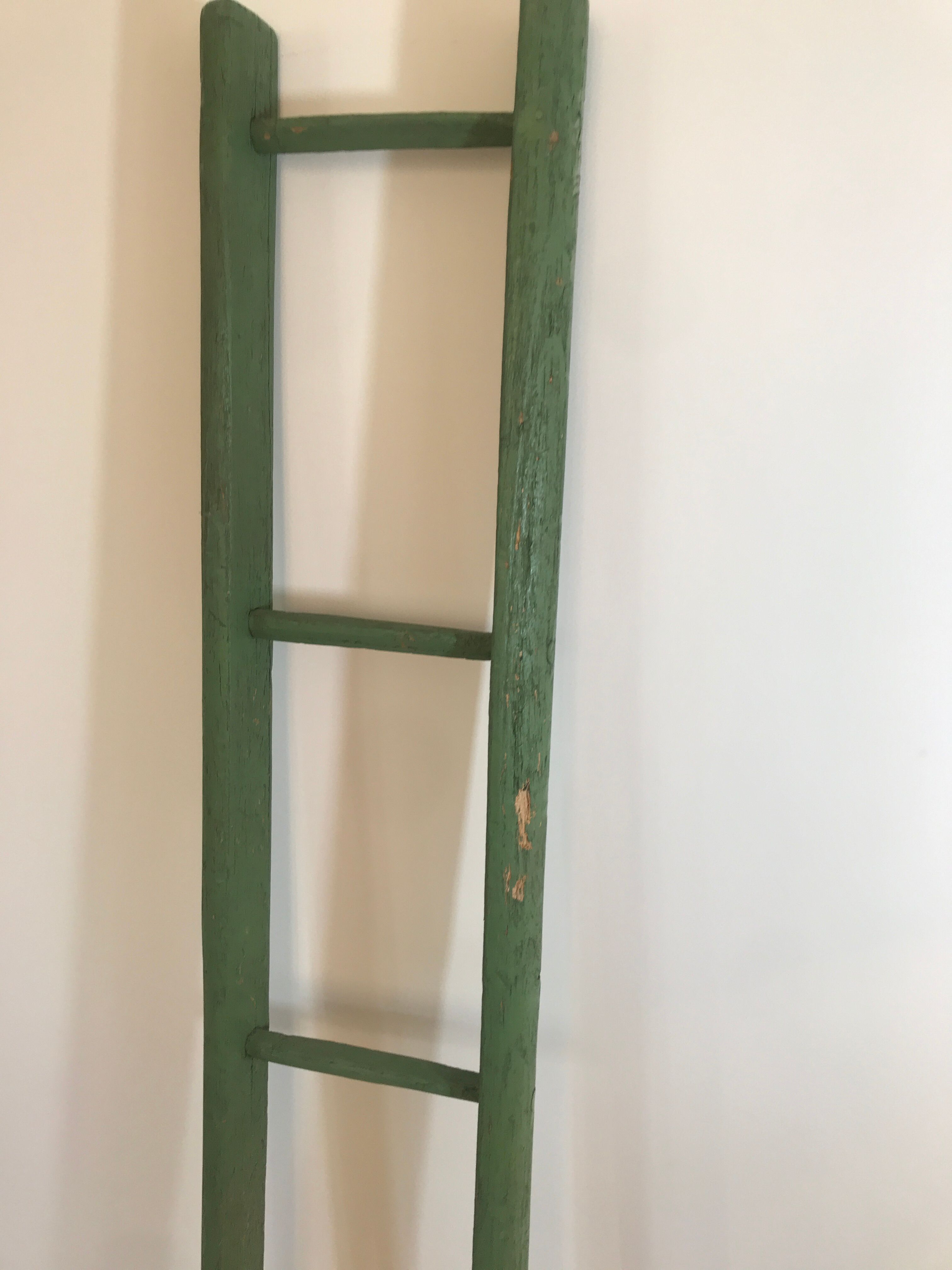 Former small vintage green ladder
