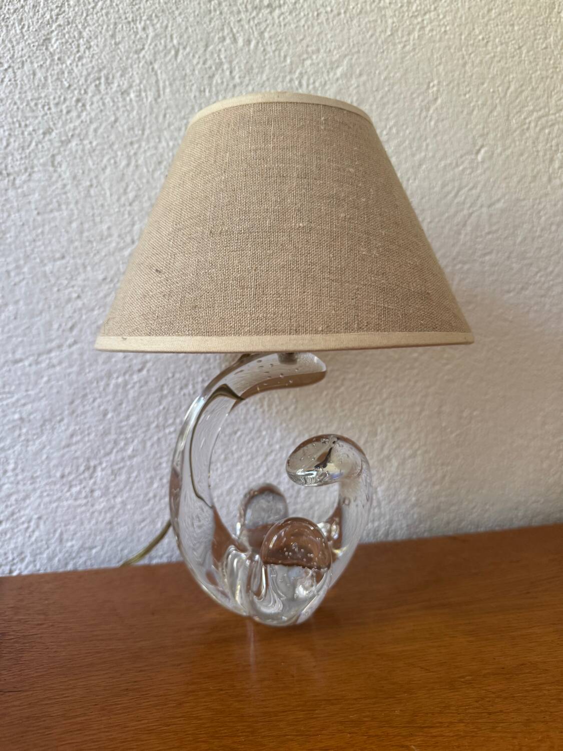 Small Schneider crystal lamp from the 50s