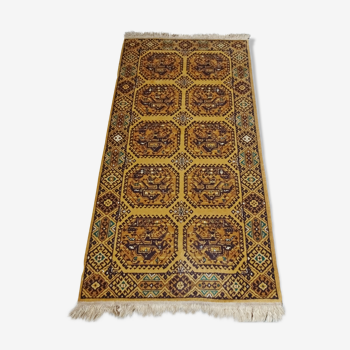 Carpet runner ocher brown, vintage carpet, ethno carpet, boho carpets 143x79cm