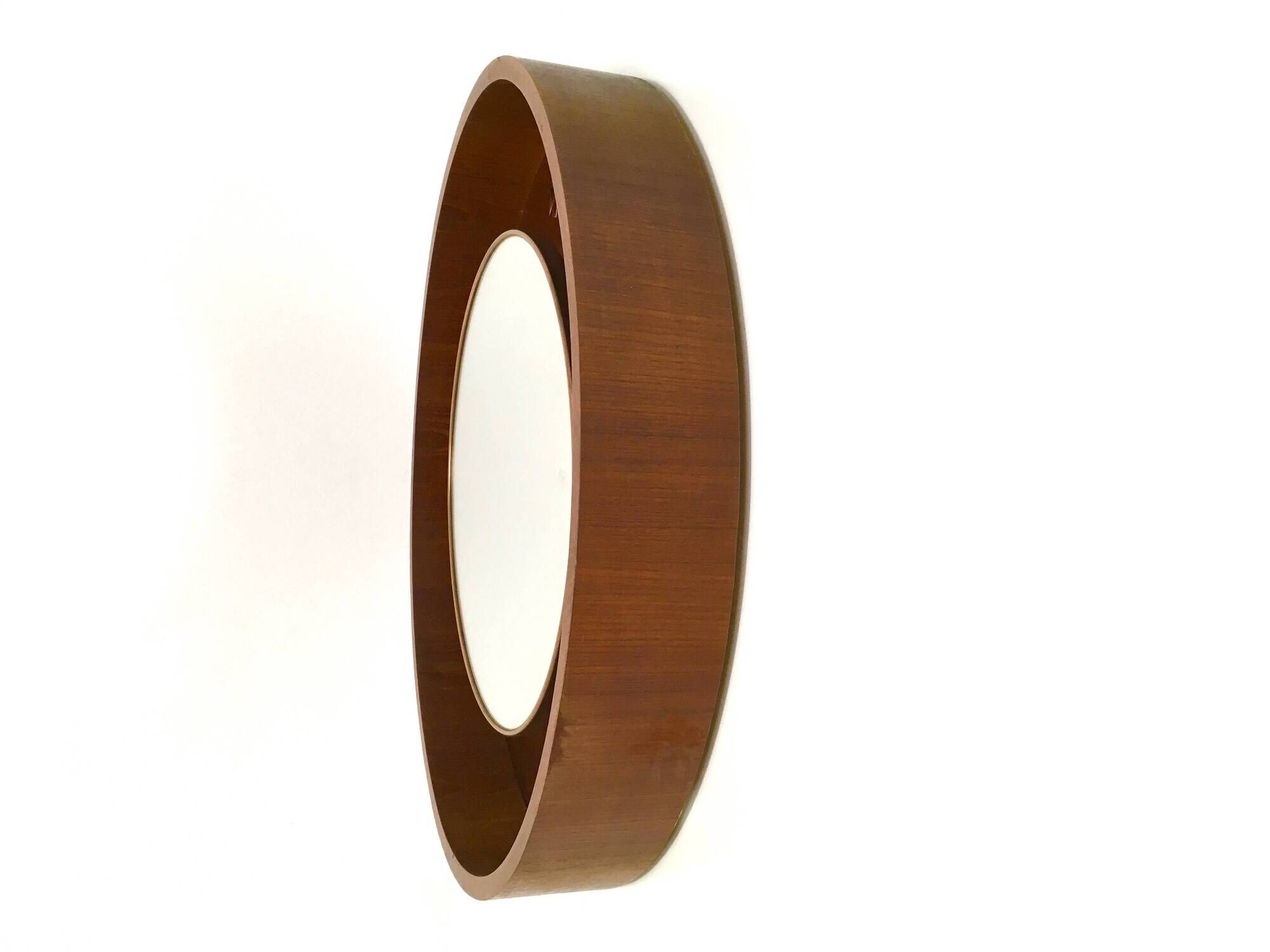 Illuminated Wall Mirror with wooden frame, Italy