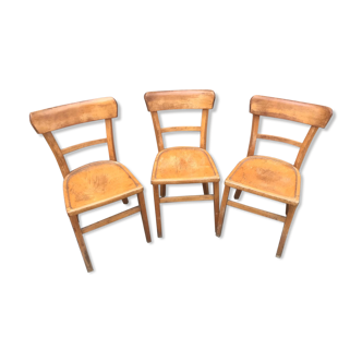 3 chaises bistrot baumann vintage