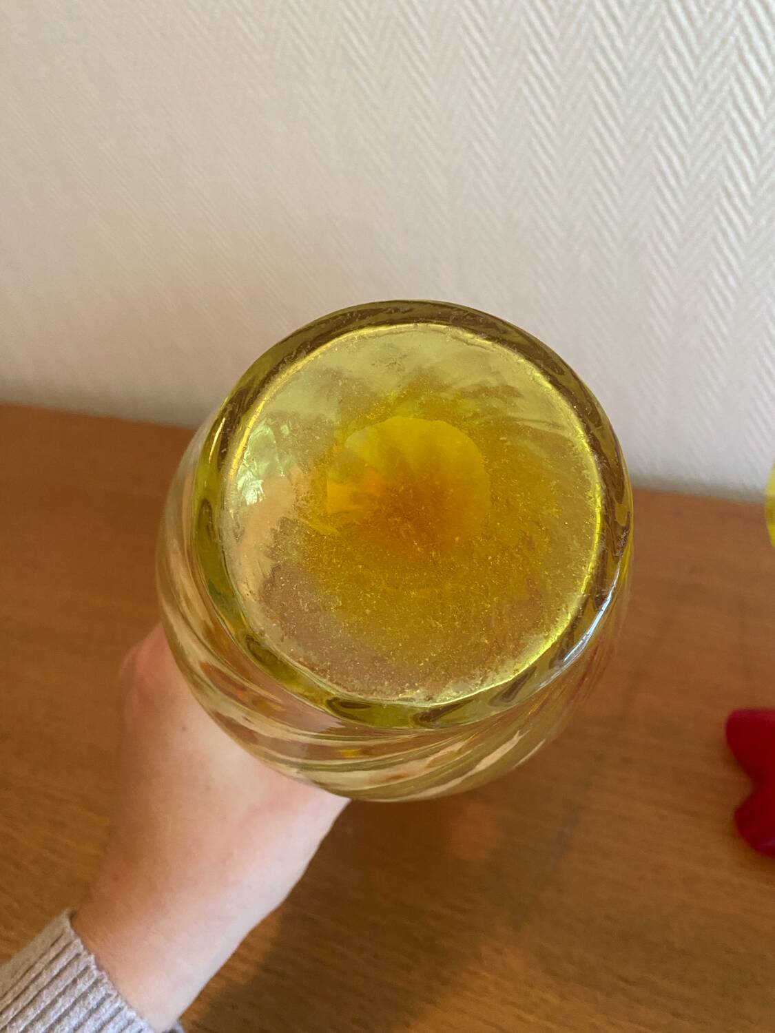 Paire de vases en verre soufflé amberina 60s