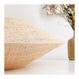 Woven wicker pendant light