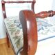 Piano bench stool upholstered canvas end of bed