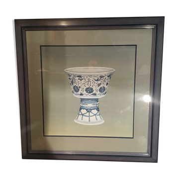 Ming blue and white pottery, hand-painted.