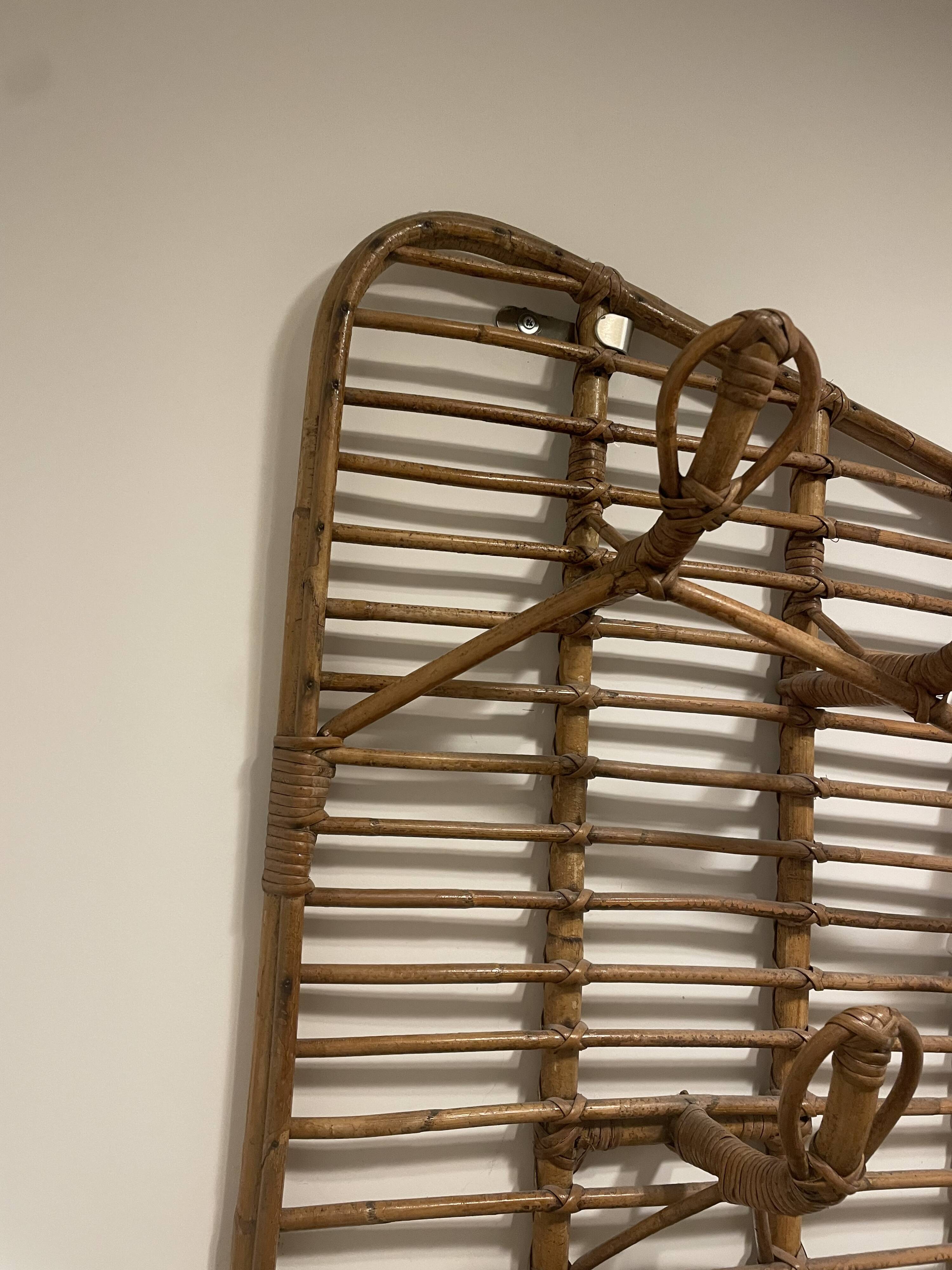 Louis Sognot rattan coat rack