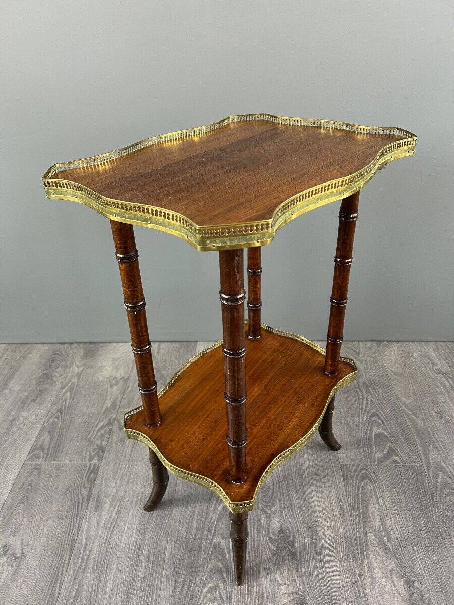 19th Century Wood and Brass Gueridon Table