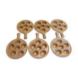 Lot of 6 sandstone caquelons for snails