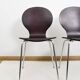 Set of 4 "ant" chairs, vintage, Diego model. Stackable, dark burgundy color.