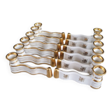12 Limoges art porcelain knife rests in their case