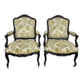 Paire de fauteuils Napoléon III en bois noirci – XIXe siècle