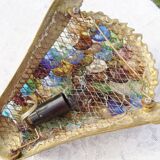 Paire d'appliques Murano vintage avec rosettes et grappes de verre coloré