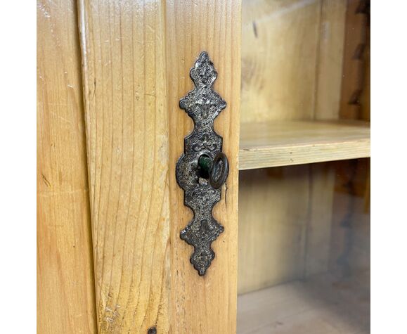 Antique Pine Kitchen Cabinet China Display Vitrine Selency