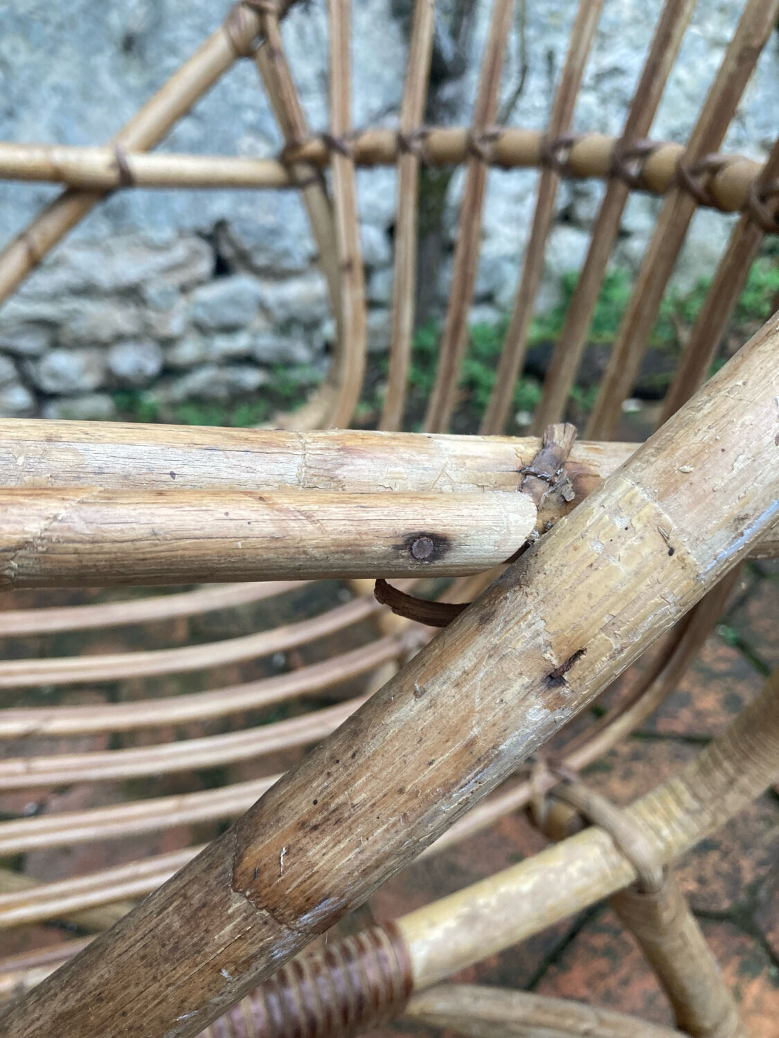Pair of vintage rattan armchairs