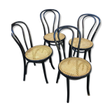 4 Viennese chairs curved wood Tuna blackened wood