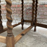 Antique Oak Oval Drop-Leaf Table with Barley Twist Legs – Gateleg Tabl