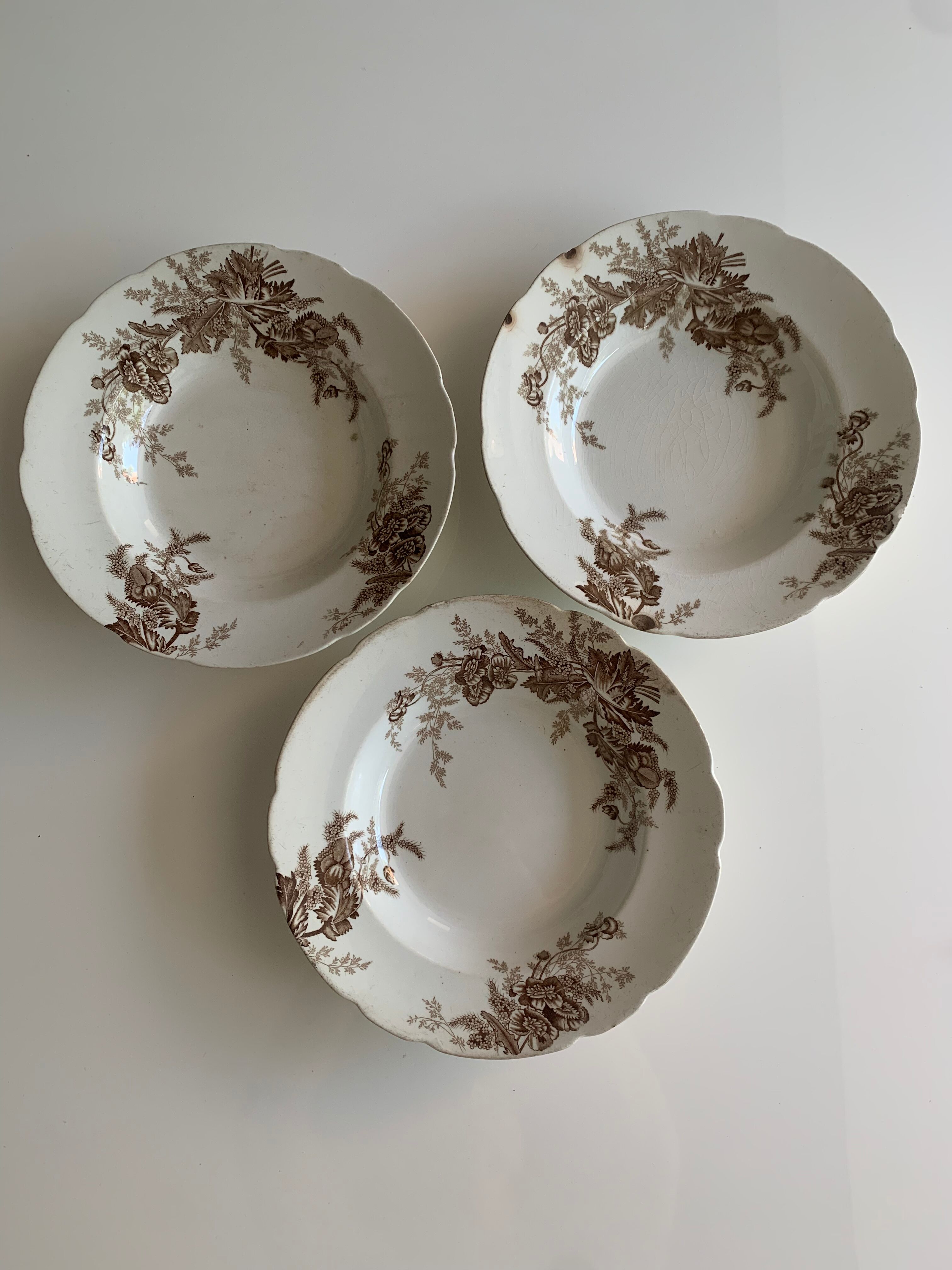 Hollow plates Johnson Bros Paris England 6