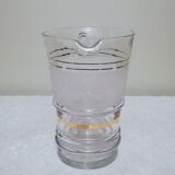 Pitcher in frosted glass and gilding 1 liter