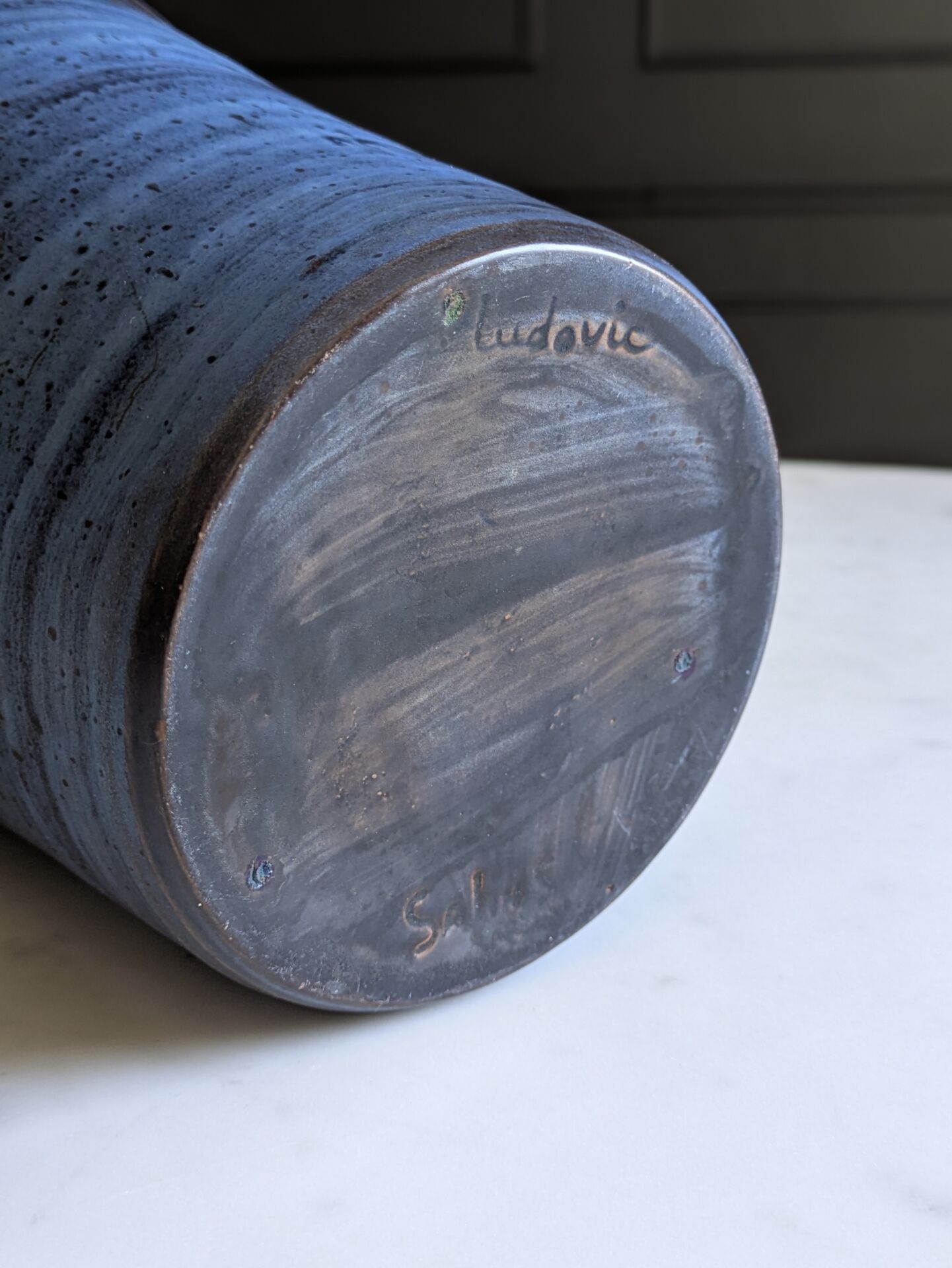 Champagne bucket/vintage cooler signed Ludovic Salins.