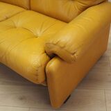 Yellow leather sofa, Italian design, 1960s, manufacturer: B&B Italia, design