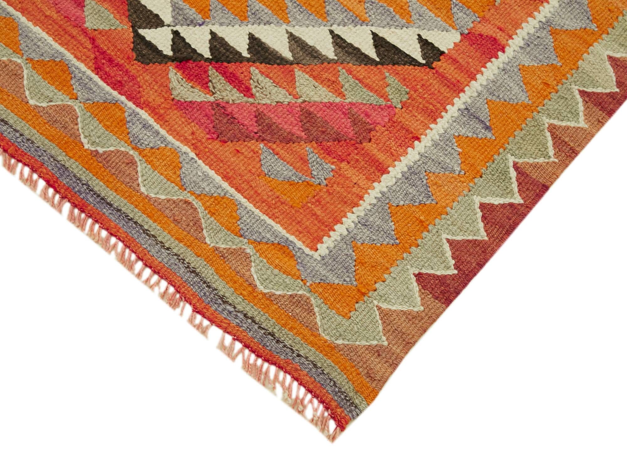 Turkish Handwoven Vintage Herki Kilim 92 cm x 320 cm