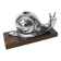 Silver snail candlestick on a teak base 1960