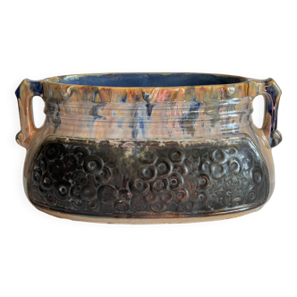 Planter caché-pots ceramic decor barbotine vintage
