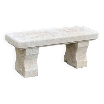 Carved natural stone bench