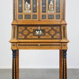 Inlaid antique Italian secretary in Moorish style, circa 1860