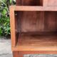 Walnut and grey marble bedside table