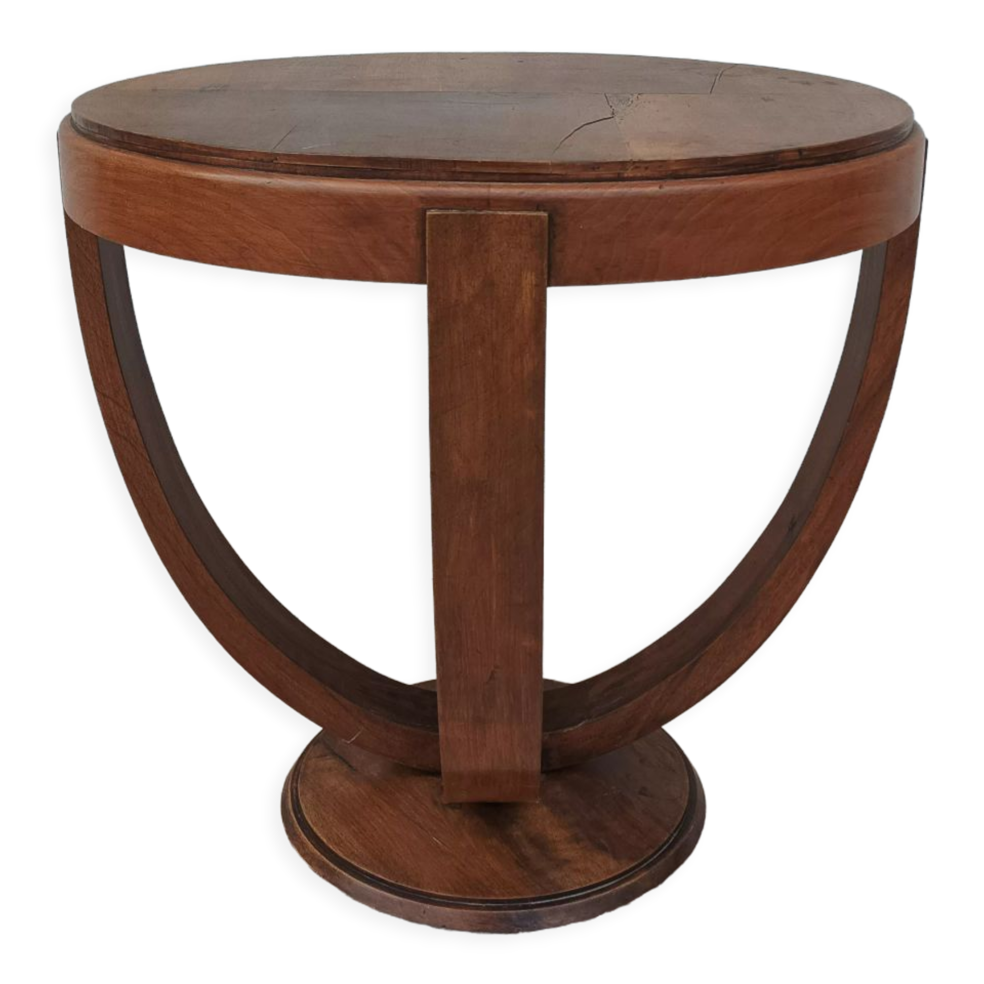 Art Deco pedestal table walnut side table
