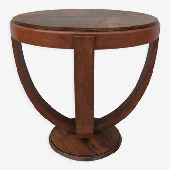 Art Deco pedestal table walnut side table