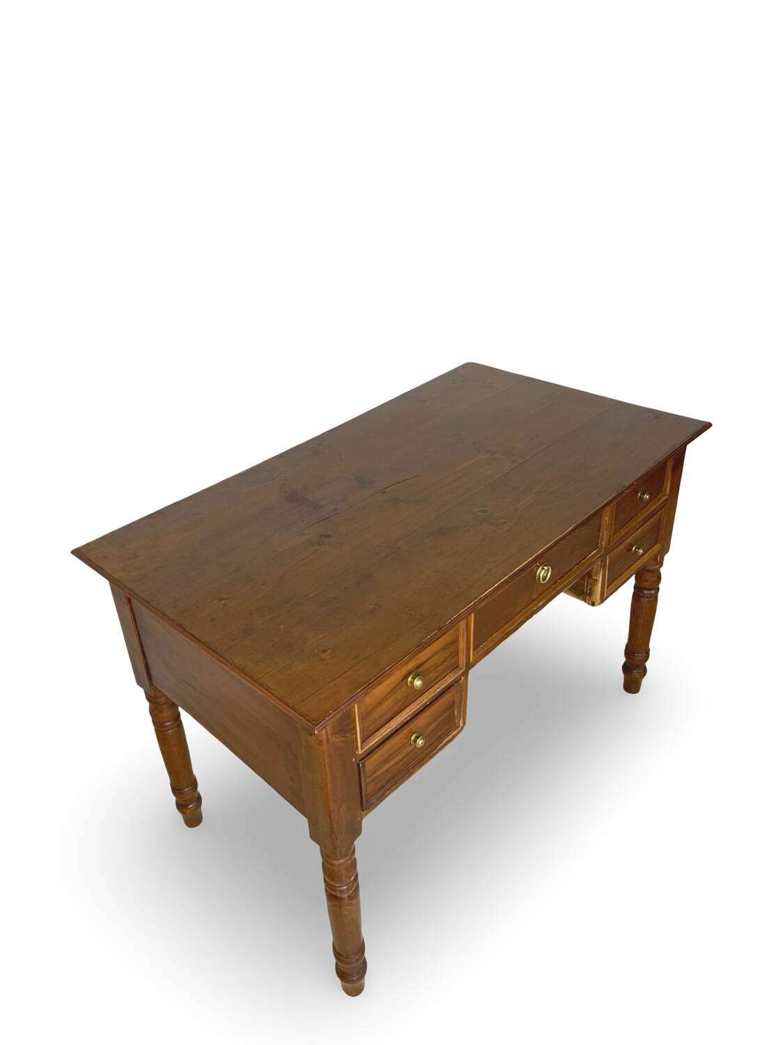 Italian pine wood centre writing desk from the 1960s, a reproduction o