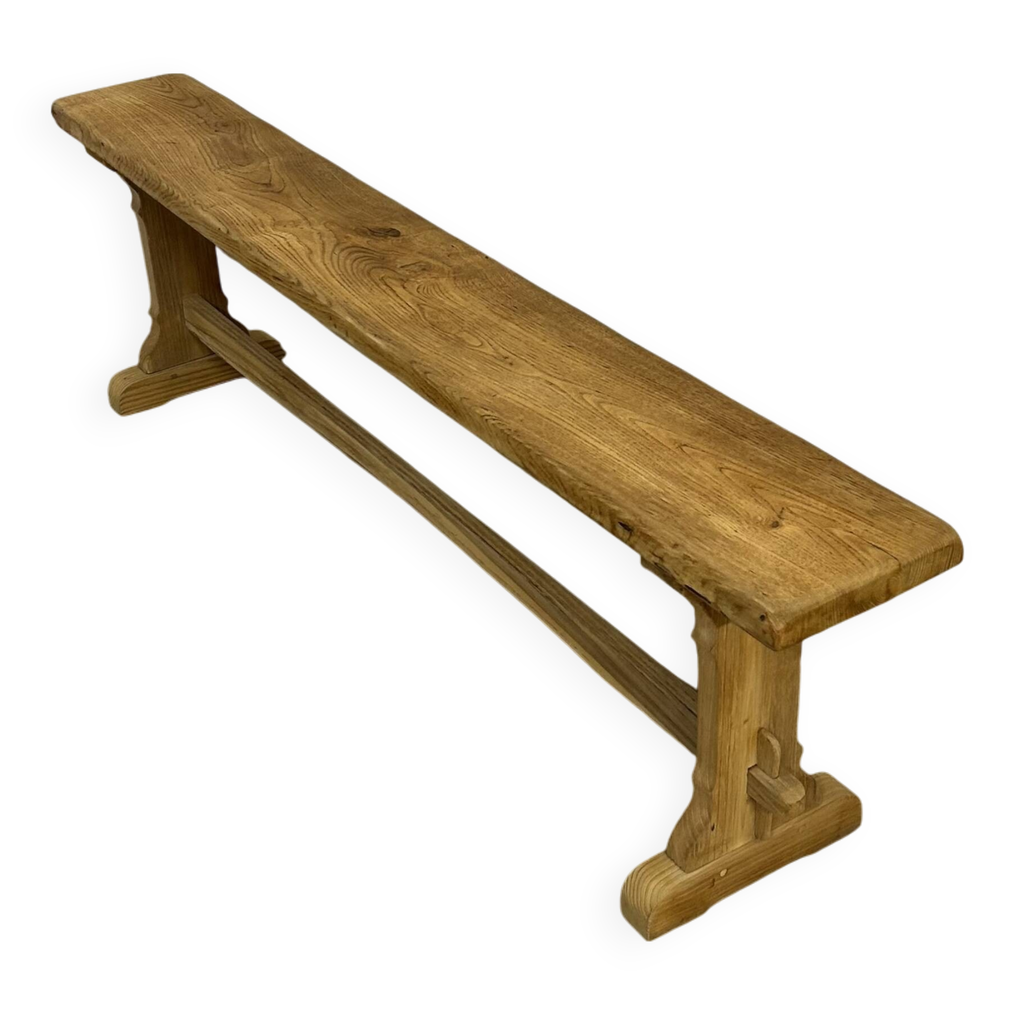 Solid oak bench stripped and revarnished