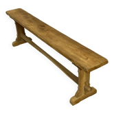 Solid oak bench stripped and revarnished
