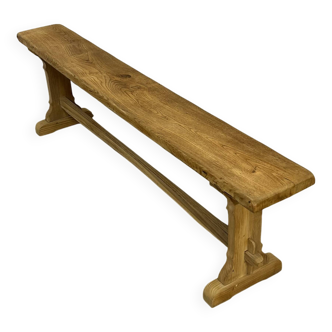 Solid oak bench stripped and revarnished