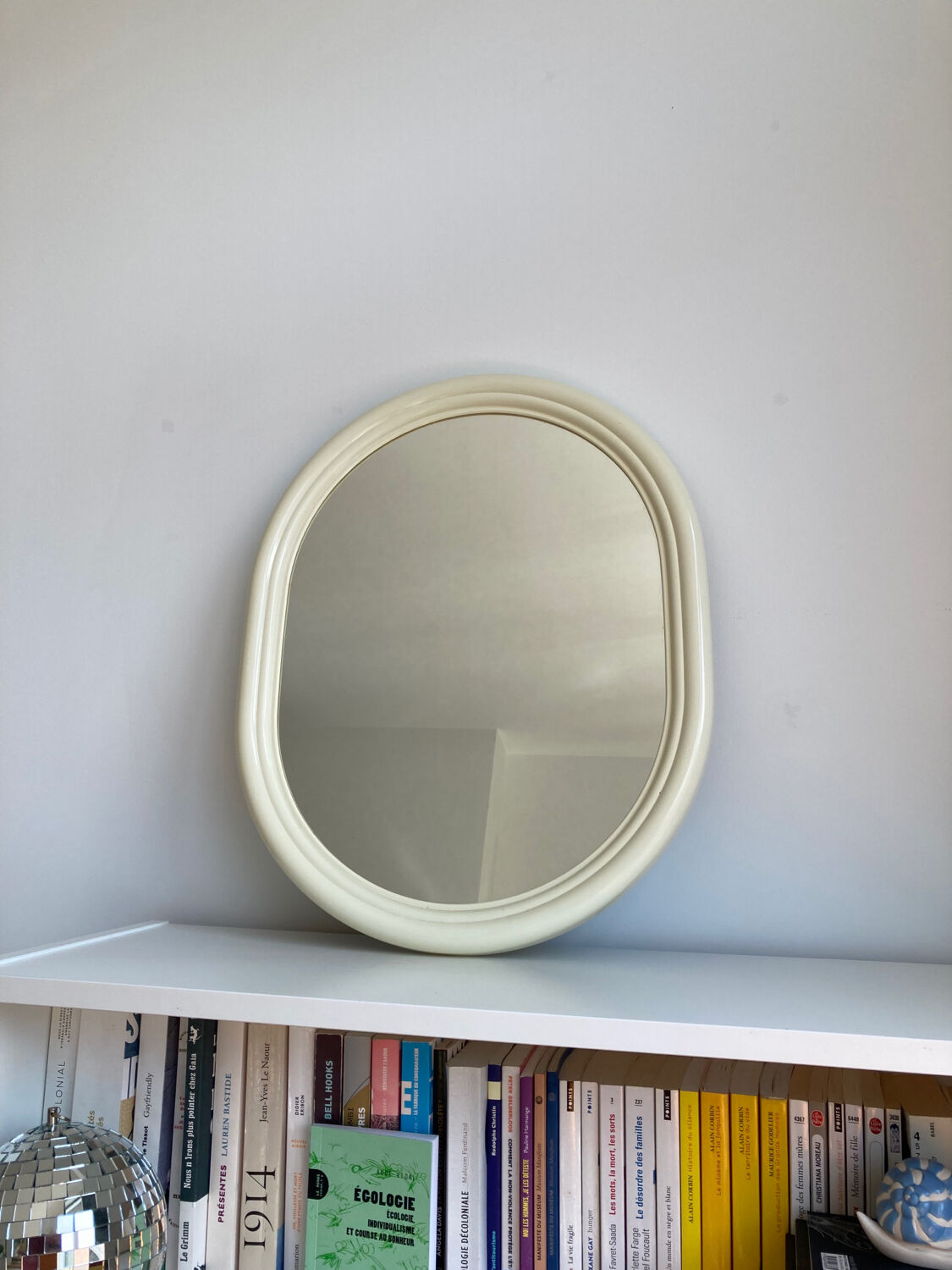 Vintage plastic oval mirror