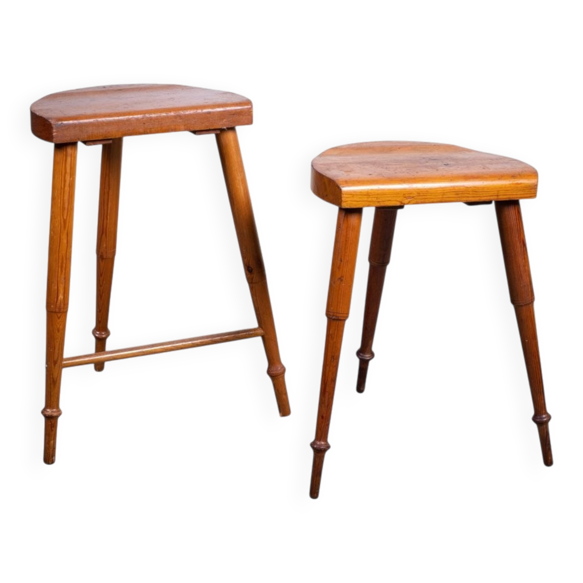 Tabourets d'Artiste en Pin, Âge d'Or, Danemark, 1850s, Set de 2