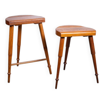 Artist Stools in Pine, Golden Age, Denmark, 1850s, Set of 2
