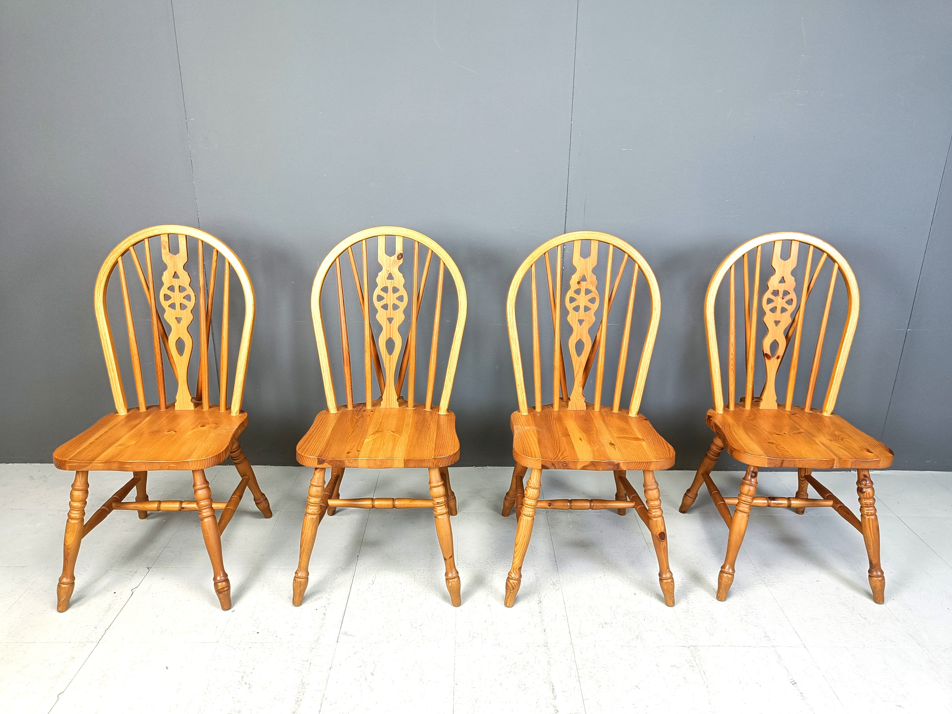 Set of 4 vintage Ercol dining chairs, 1950s