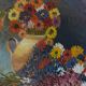 Framed oil on canvas – Flower bouquet, Yvonne Sellier