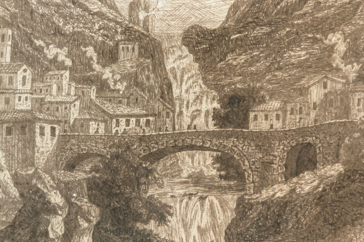 Old drawing, moustiers sainte marie
