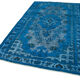 Tapis bleu anatolien sculpté à la main des années 1970 172 cm x 289 cm