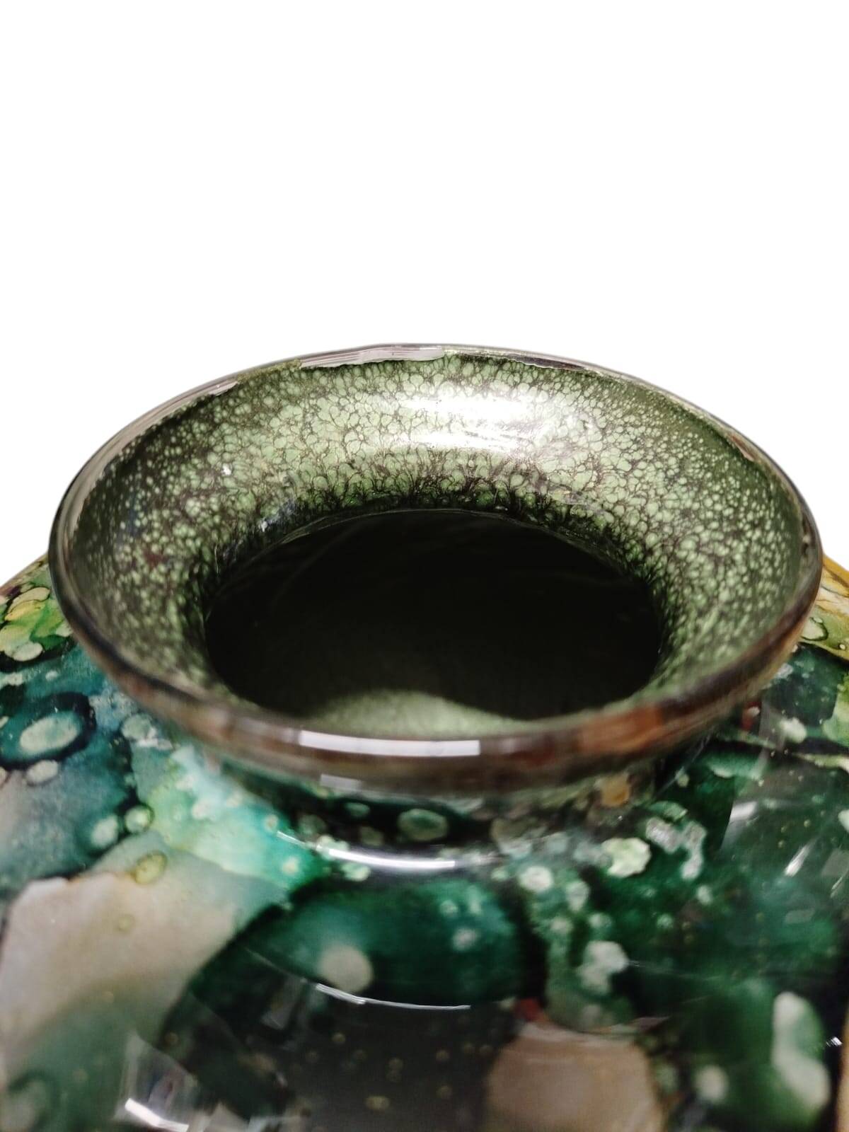 Lacquered glass vase