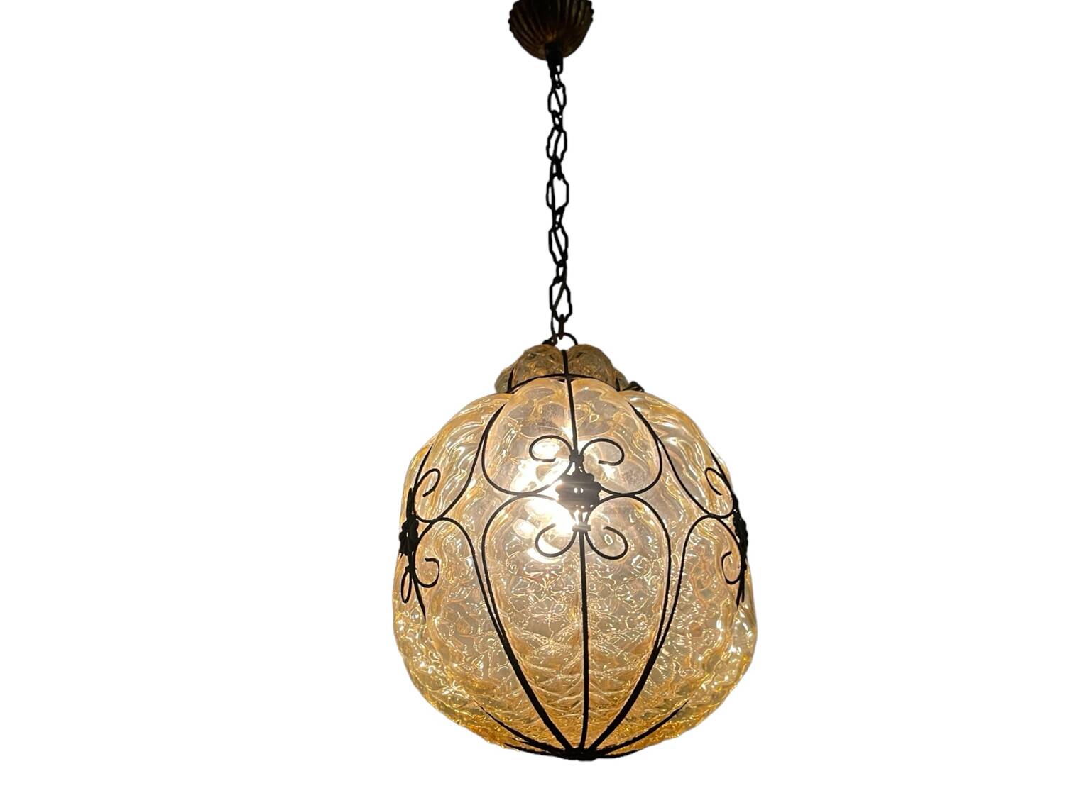 Wrought Murano Glass Light Pendant 1950’s