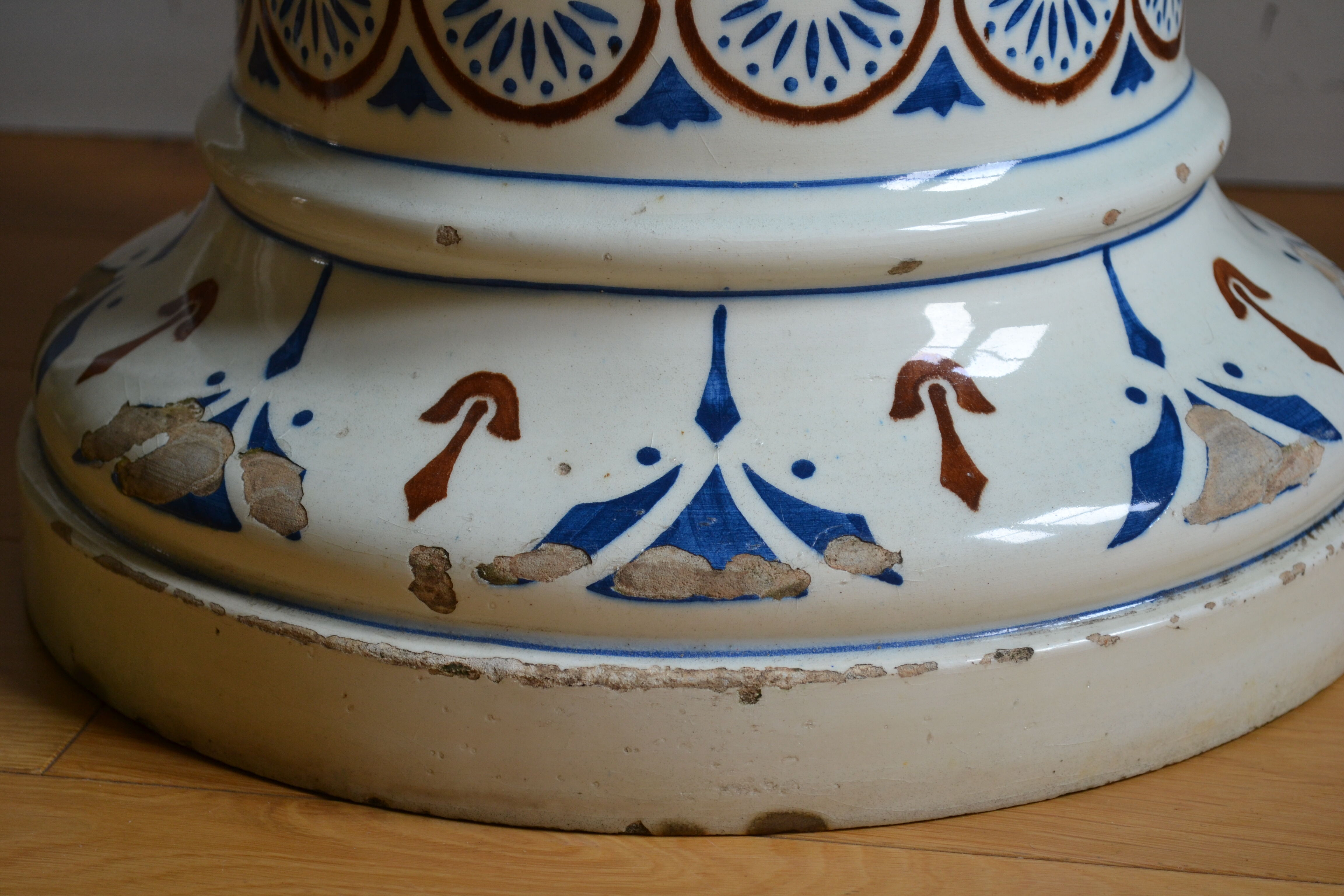 Qajar Persian Ceramic Ottoman Stool 19th Century