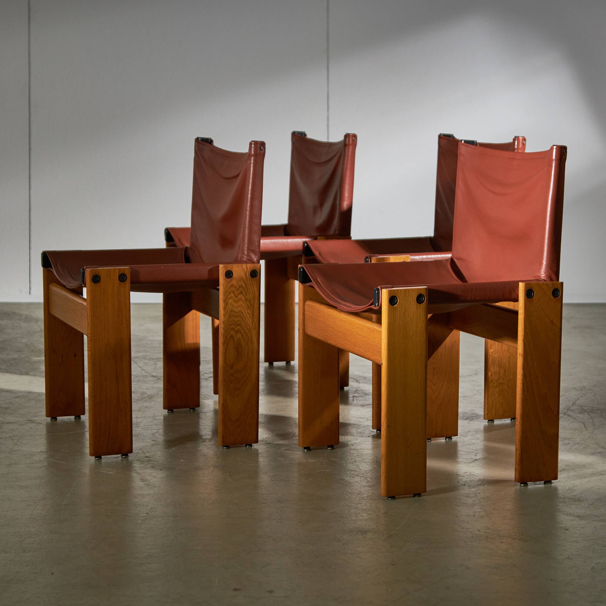 Ensemble de chaises Monk par Afra et Tobia Scarpa pour Molteni, 1973