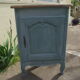 Louis xv style notch in solid oak patinated blue grey